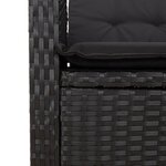 vidaXL Ensemble à manger de jardin 9Pièces coussins noir résine tressée