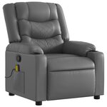 vidaXL Fauteuil de massage inclinable gris similicuir