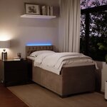 vidaXL Sommier à lattes de lit et matelas Gris clair 90x190 cm Velours