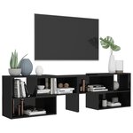 vidaXL Meuble TV Noir brillant 149x30x52 cm Bois d'ingénierie