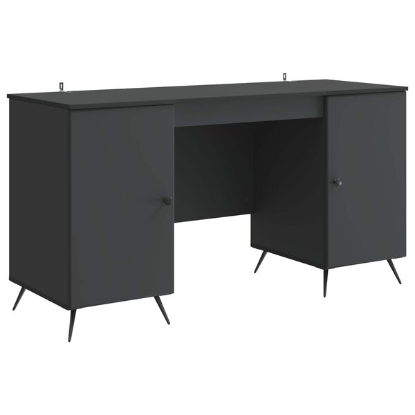 vidaXL Bureau avec étagère Noir 142 5 x 50 x 75 cm Bois d'ingénierie