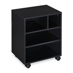 Caisson à roulettes mobile bureau rangement pratique 60 x 40 x 40 cm en bois noir 13_0009887