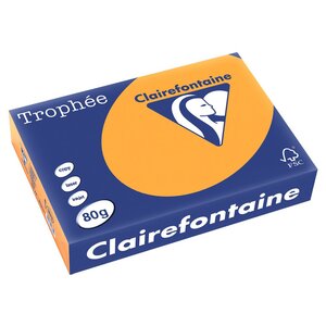 Papier couleur A4 Orange 80g Trophée - Ramette de 500 feuilles (boîte 5 x 500 feuilles)