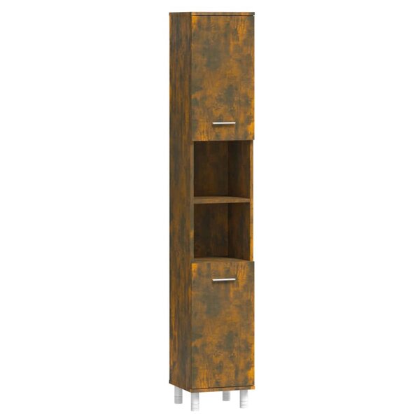 vidaXL Armoire de bain Chêne fumé 30x30x179 cm Bois d'ingénierie