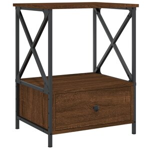 vidaXL Table de chevet chêne marron 50x41x65 cm bois d'ingénierie