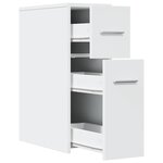 vidaXL Armoire de salle de bain étroite avec roulettes blanc