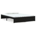 vidaXL Cadre de lit Noir Bois massif 140x190 cm