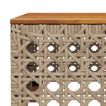 vidaXL Table de jardin beige 55x55x36 cm résine tressée et bois acacia