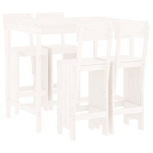 vidaXL Ensemble de bar de jardin 5 Pièces blanc bois massif de pin