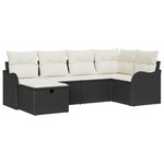 vidaXL Set de canapé de jardin en 6 pièces avec coussins en poly rotin noir.