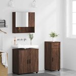 vidaXL Ensemble de mobilier de salle de bain 3 Pièces Chêne brun