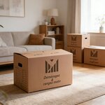 Kit déménagement T3 complet – 40 cartons + 2 rouleaux de mousse + 2 adhésifs avec distributeur et étiquettes Fragile