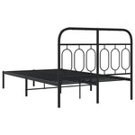 vidaXL Cadre de lit métal avec tête de lit noir 120x190 cm