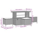 Ensemble de canapé de jardin 14 pièces avec coussins en poly rotin beige Acacia
