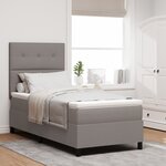 vidaXL Lit box spring avec matelas taupe 100x200 cm en tissu