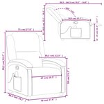 vidaXL Fauteuil de massage inclinable gris foncé velours