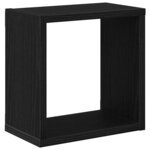 vidaXL Étagères murales avec étagère 4 Pièces Chêne Noir 26 x 15 x 26 cm