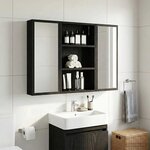 vidaXL Armoire murale de salle de bain Chêne Noir 40 x 10 x 60 5 cm
