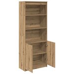 vidaXL Buffet haut chêne artisanal 70x35x180 cm bois d'ingénierie