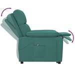vidaXL Fauteuil inclinable électrique Vert foncé Tissu