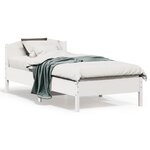 vidaXL Cadre de lit sans matelas blanc 75x190 cm bois de pin massif