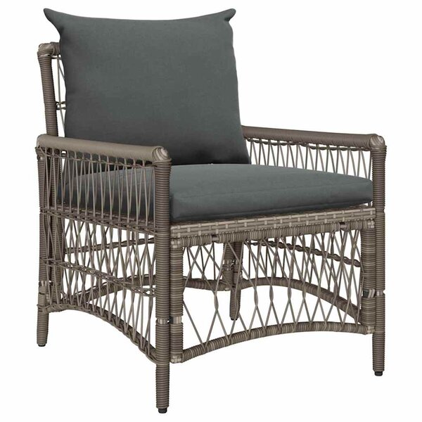 vidaXL Chaise de jardin Gris 60 x 70 x 78cm polyrotin
