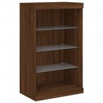 vidaXL Buffet avec lumières LED chêne marron 181 5x37x100 cm