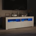 vidaXL Meuble TV avec lumières LED blanc et chêne sonoma 120x35x40 cm