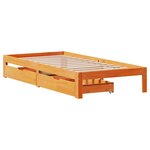 vidaXL Cadre de lit avec tiroirs sans matelas cire marron 75x190 cm