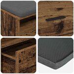 vidaXL Banc d'entrée avec coussin Bois ancien 100 x 38 x 46 cm