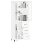 vidaXL Buffet haut Blanc 69 5x34x180 cm Bois d'ingénierie