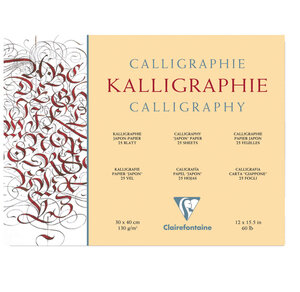 Bloc Calligraphie 30x40 25 feuilles 130g ivoire encollé en tête CLAIREFONTAINE