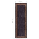 Vidaxl tapis lavable antidérapant 80x300 cm noir et doré