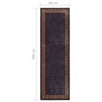 vidaXL Tapis lavable antidérapant 80x300 cm Noir et doré