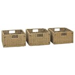 vidaXL Meuble de salle de bain avec 3 paniers Teck solide 132x45x75 cm
