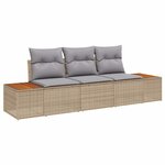 vidaXL Ensemble de canapé de jardin 3 Pièces Beige Poly rotin