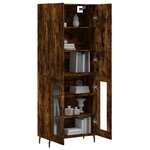 vidaXL Buffet haut Chêne fumé 69 5x34x180 cm Bois d'ingénierie