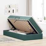vidaXL Lit avec rangement et matelas Vert foncé 90 x 200 cm Velours