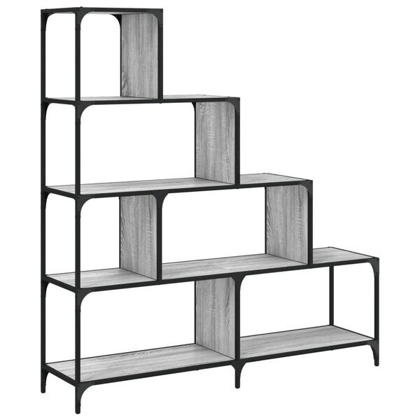 vidaXL Bibliothèque à 4 niveaux sonoma gris bois d'ingénierie