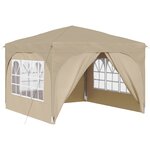 vidaXL Tente de fête pop-up 290 x 290 x 245 cm Crème