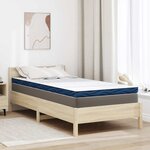 vidaXL Coussins de Matelas Blanc et Bleu 100 x 200 cm