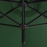 vidaXL Parasol double avec mât en acier Vert 600 cm