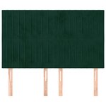 vidaXL Tête de lit Vert foncé 144 x 5 x 118/128 cm Velours