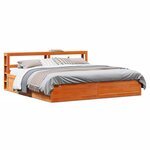 vidaXL Cadre de lit et tête de lit cire marron 180x200 cm bois de pin