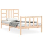 vidaXL Cadre de lit et tête de lit 100x200 cm bois massif