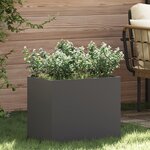 vidaXL Cache-pot de jardin Noir 50 x 32 x 40 cm Acier laminé à froid