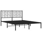vidaXL Cadre de lit métal sans matelas avec tête de lit noir 140x190cm