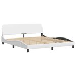 vidaXL Cadre de lit Dover blanc 183x213 cm similicuir