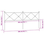 vidaXL Tête de lit métal blanc 200 cm