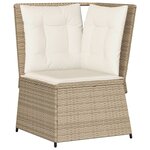 vidaXL Salon de jardin avec coussins 5 Pièces beige résine tressée